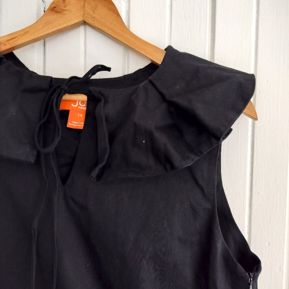 Joe Fresh Black A-Line Sleeveless Dress – Oversized Collar – Size 14